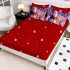 Lenjerie pat dublu cu Elastic,  FINET, 5D Digital Print, Craciun, Mov, om de zapada [2]
