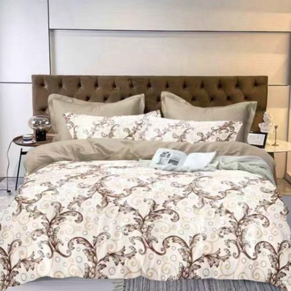 Lenjerie pat dublu (140x200cm, 160x200cm, 180x200cm), FINET, 6 piese, Crem, clasic [1]