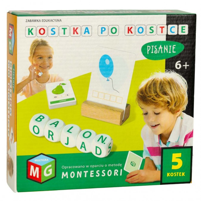 Jucarie educaționala Montessori Cub cu cub de scris 4 cuburi 5+ MULITGRA