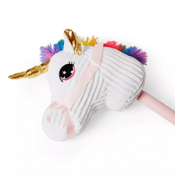 Cap de unicorn Hobby Horse pe băț de pluș 78 cm