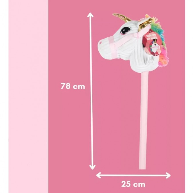 Cap de unicorn Hobby Horse pe băț de pluș 78 cm