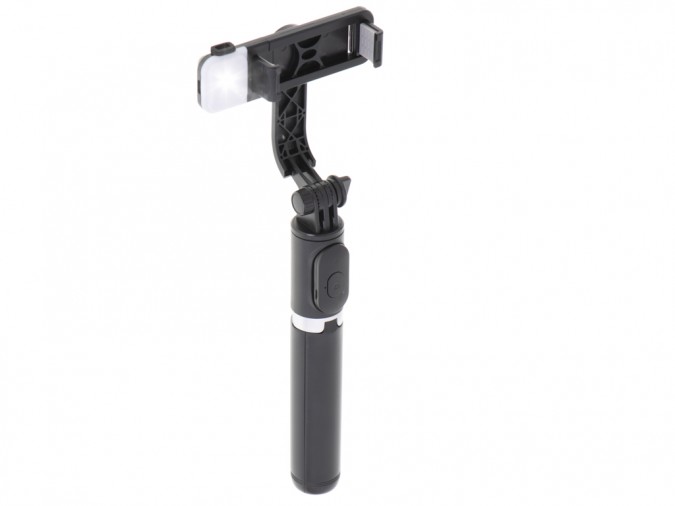 Selfie stick, cu trepied si telecomanda, negru