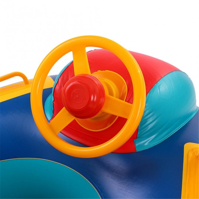 Colac gonflabil pentru copiii, cu scaun si volan, greutate maxima 15 kg