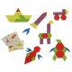 Montessori puzzle din lemn cu forme din lemn 155el.