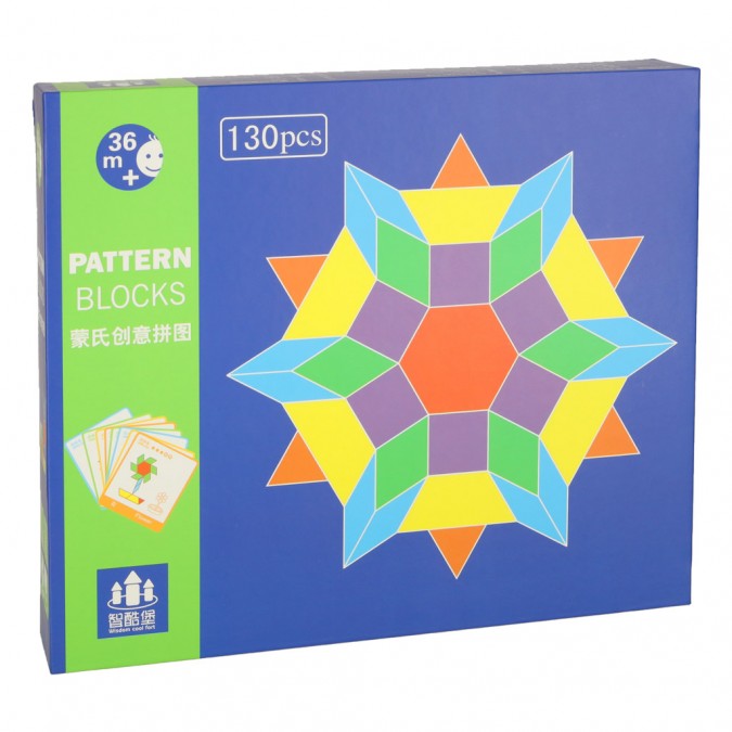 Montessori puzzle din lemn cu forme din lemn 155el.