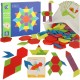 Montessori puzzle din lemn cu forme din lemn 155el.