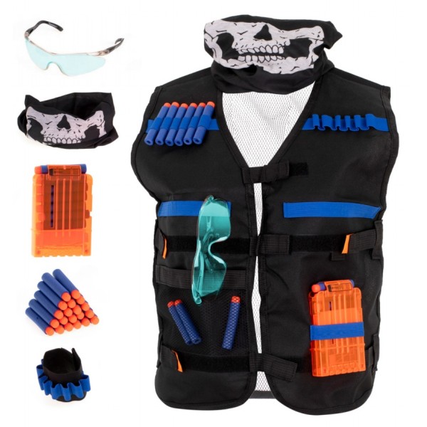 Set echipament luptator, vesta cu accesorii, bandana, ochelari [1]