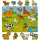 Blocuri de lemn, ferma, puzzle 