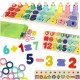 Sorter de numere din lemn Montessori 3in1 13x36cm