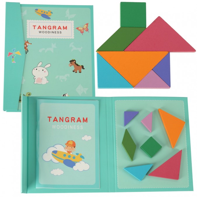 Carte puzzle Tangram piese magnetice 3d