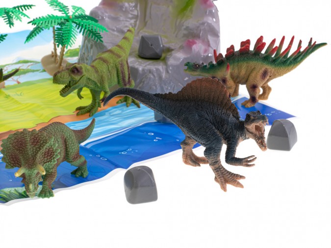 Figurine, animale, dinozauri 7pcs + set de covorașe și accesorii