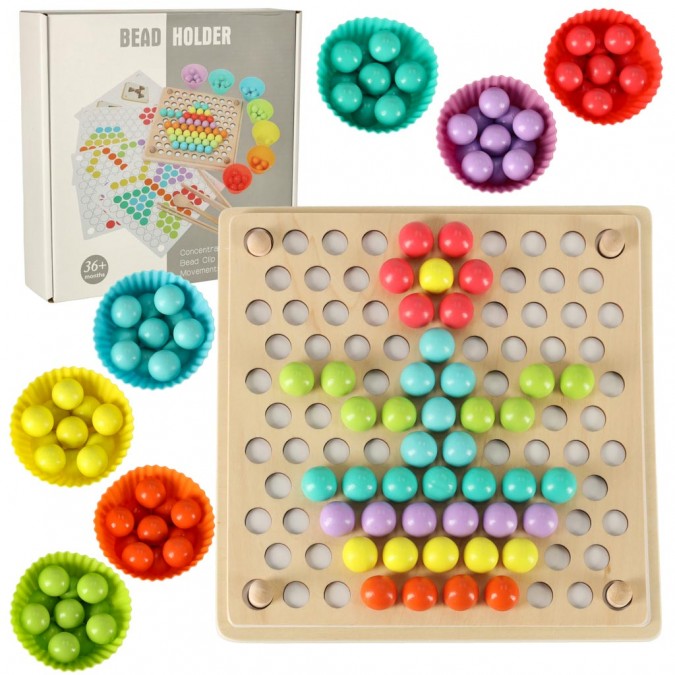 Puzzle educațional creativ montessori bile de margele puzzle mozaic 77elemente