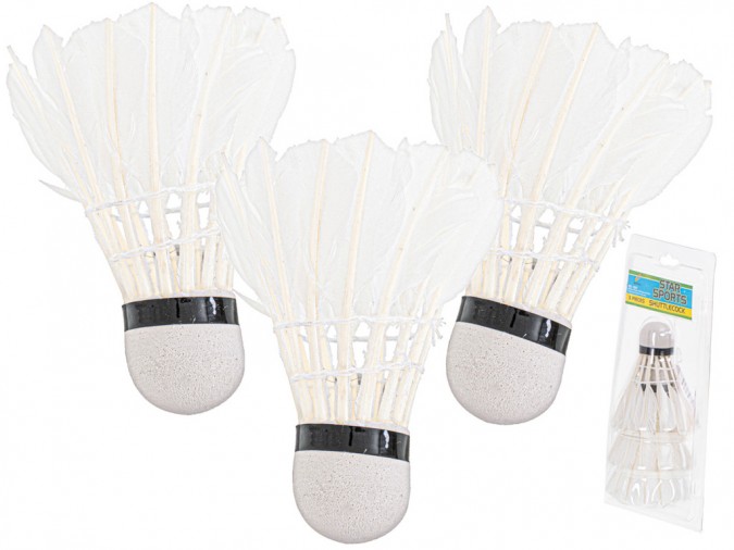 Set fluturasi badminton, cu pene, 3 buc