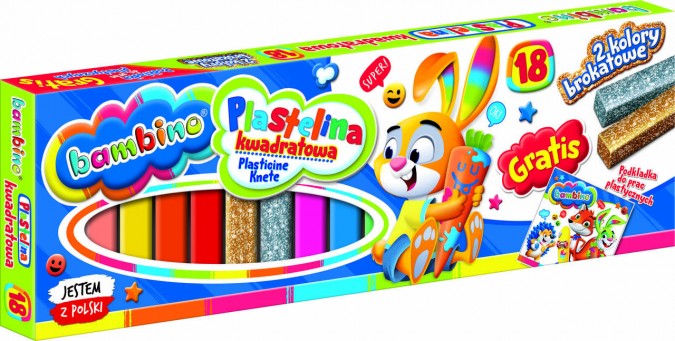 Patrate din plastilina 18 culori