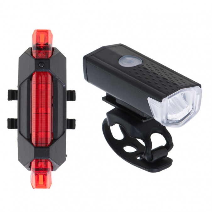 Lampa  LED de bicicleta, spate-fața ,set USB