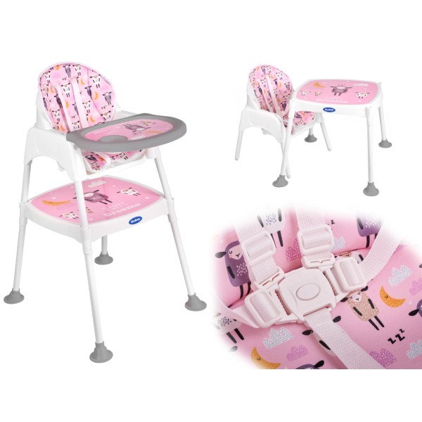 Scaun de masa 3 in 1, roz [1]