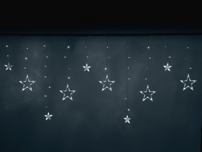 LED stele cortina lumini 2.5m 138LED alb rece