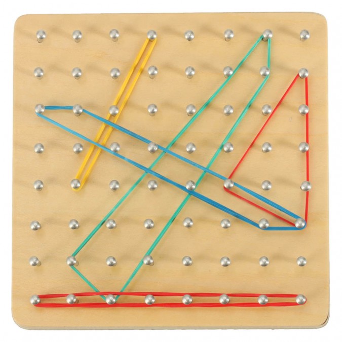 Puzzle din lemn pentru forme cu benzi de cauciuc 15 x 15 x 2.3 cm
