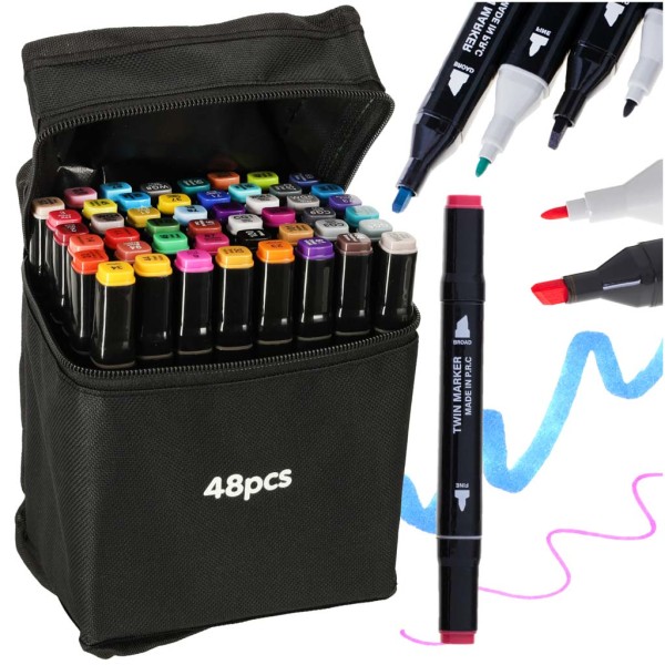 Set de 48 de Markere culori versatile, cu gentuta inclusa [1]