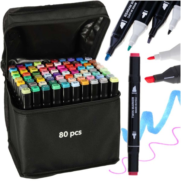 Set de 80 de Markere culori versatile, cu gentuta inclusa [1]