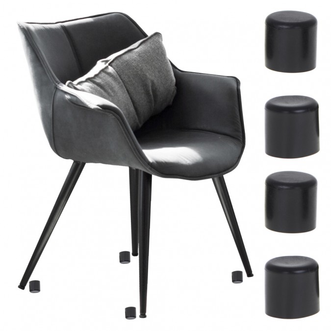 Capace universale din cauciuc pentru picioare scaune, negre, 19 mm, 4 buc