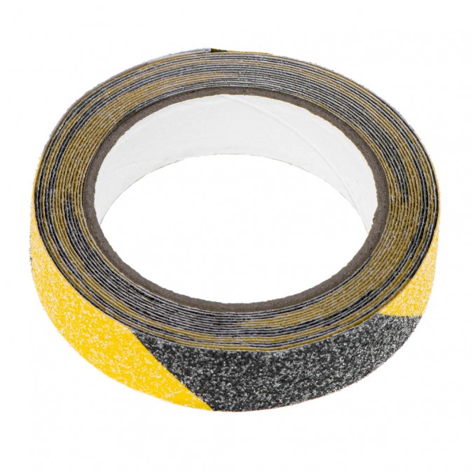 Banda de protectie anti-alunecare, negru/galben, 2.5 cm x 5 m