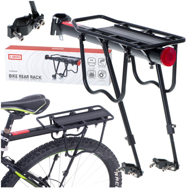Suport universal pentru biciclete, pentru spate, din aluminiu, negru [1]
