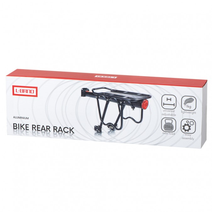 Suport universal pentru biciclete, pentru spate, din aluminiu, negru