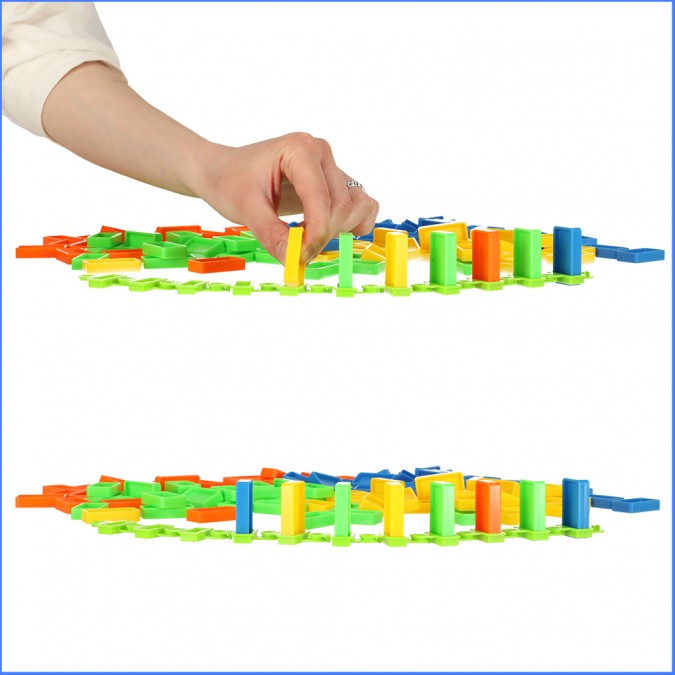 Set blocuri de constructie domino cu lansator