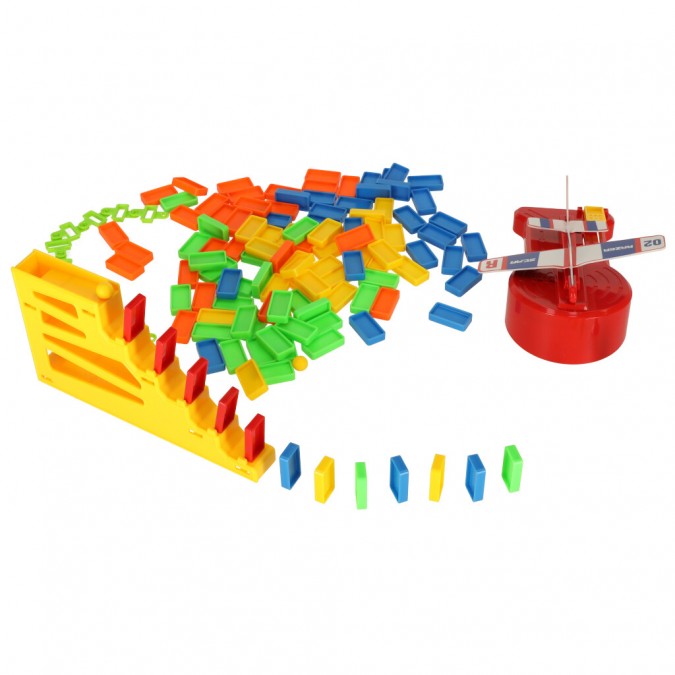 Set blocuri de constructie domino cu lansator