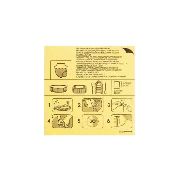 Set 10 petice reparatii piscine, Bestway, Plastic/Adeziv, 6.5 x 6.5cm, Galben [1]