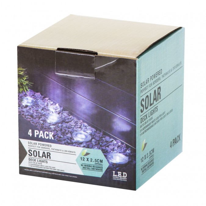 Lampi solare de gradina, ZakupyTV, Inox/Plastic, 4buc, 8LED, Alb cald