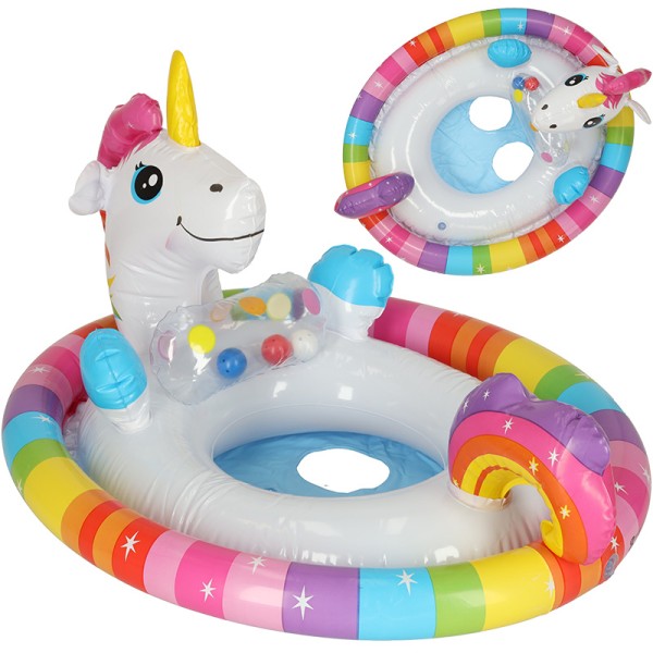 Colac de inot gonflabil, cu scaun, pentru bebelusi, cu unicorn, greutate maxima 23 kg, 3-4 ani [1]