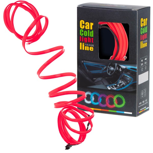 LED de iluminat ambiental pentru mașina / mașina USB / 12V banda 3m roșu [1]