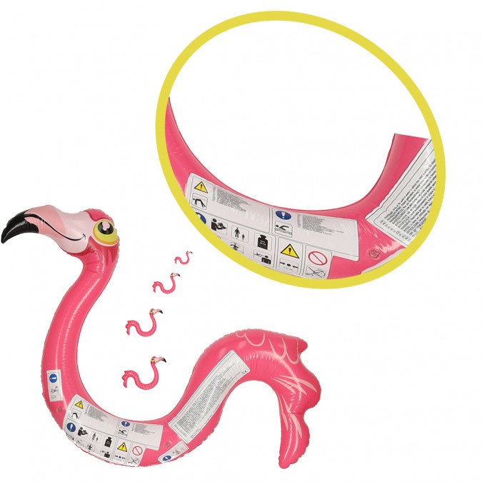 Plutitor gonflabil pentru piscina, flamingo roz, 131 cm