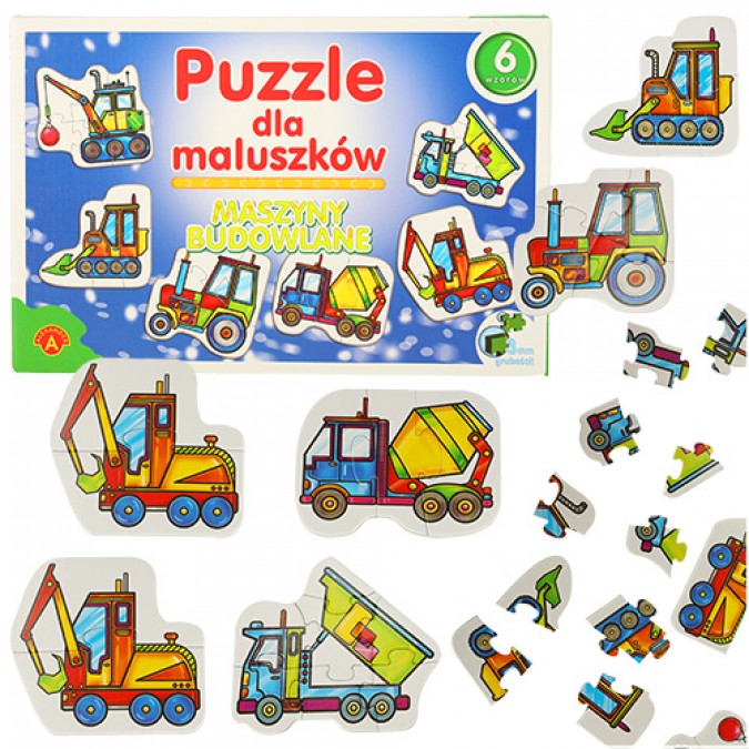 Puzzle pentru bebelusi - masini de constructii 2+