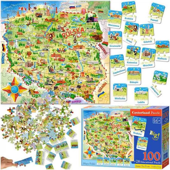 Puzzle educațional- Harta educaționala a Poloniei