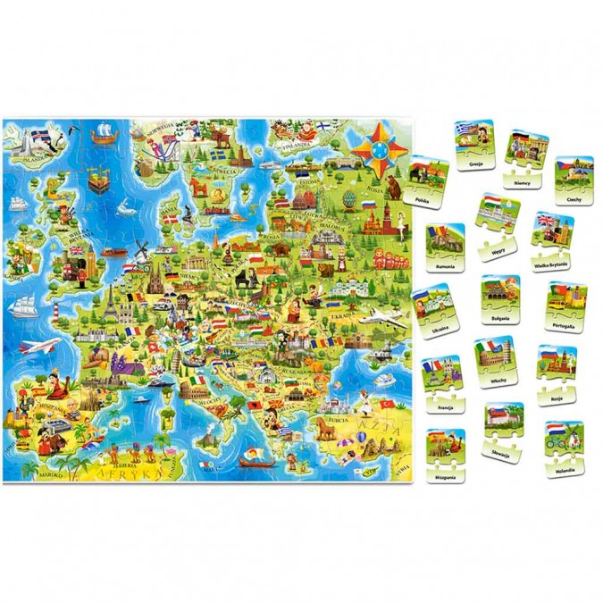 Puzzle -Harta educaționala a Europei