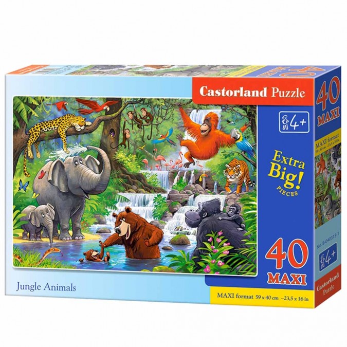 Puzzle 40 piese   - Animale din jungla