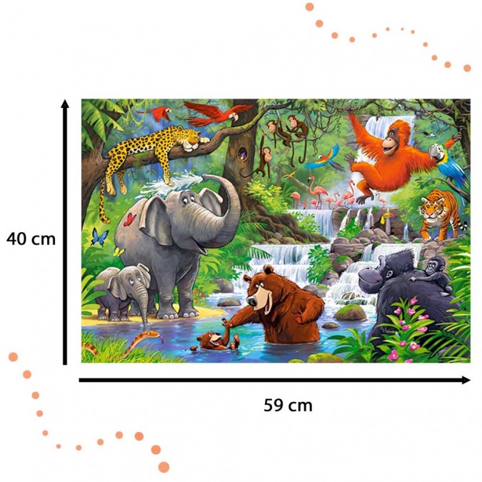 Puzzle 40 piese   - Animale din jungla