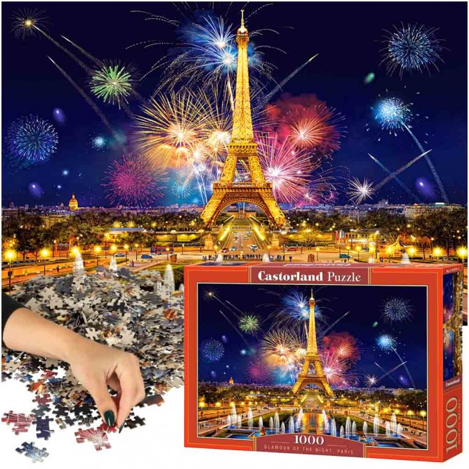 Puzzle 1000 piese - Focuri de artificii deasupra Turnului Eiffel