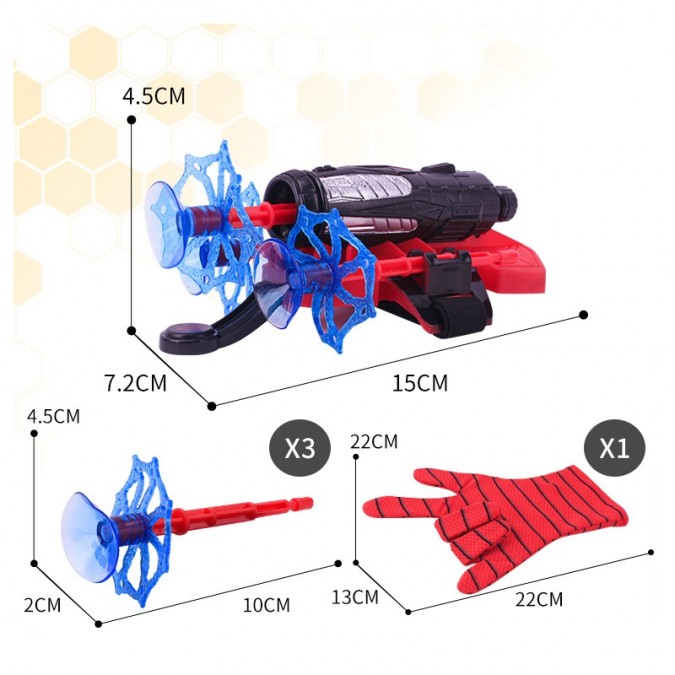 Lansator tip manusa Spiderman cu cap ventuza si 3 sageti