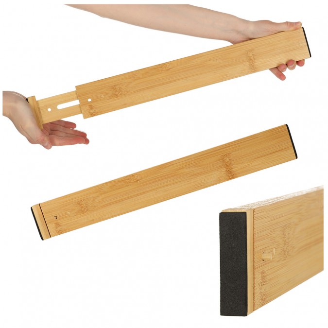 Organizator separator pentru sertare reglabil din bambus 56 x 6 x 1.5 cm