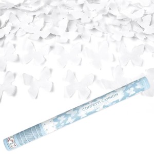 Tub confetti cu fluturi albi, 60 cm Tub confetti cu fluturi albi, 60 cm