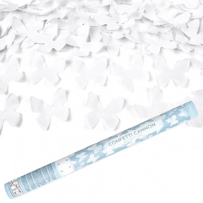 Tub confetti cu fluturi albi, 60 cm