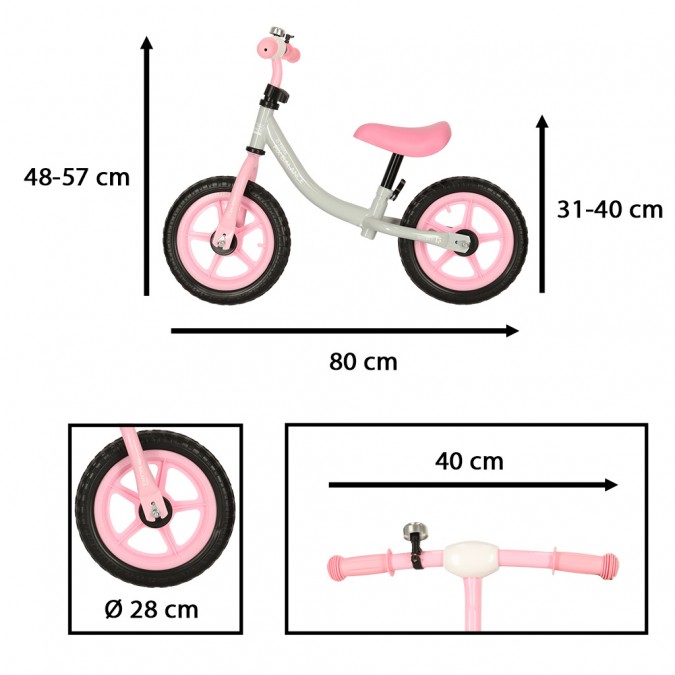 Bicicleta de echilibru ,Trike Fix Balance, Roz/Gri