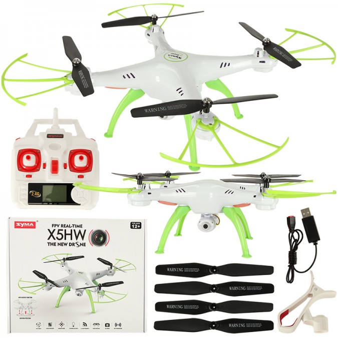 Syma X5HW 2.4GHz RC drona cu camera WiFi alb