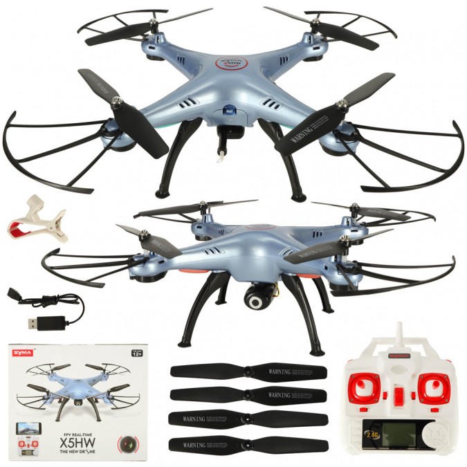 Syma X5HW 2.4GHz RC drone Wi-Fi camera albastru