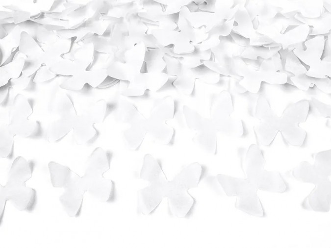 Tub confetti cu fluturi albi, 80 cm