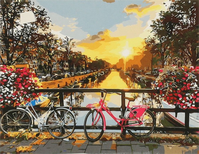 Pictura pe numere 50x40cm, biciclete